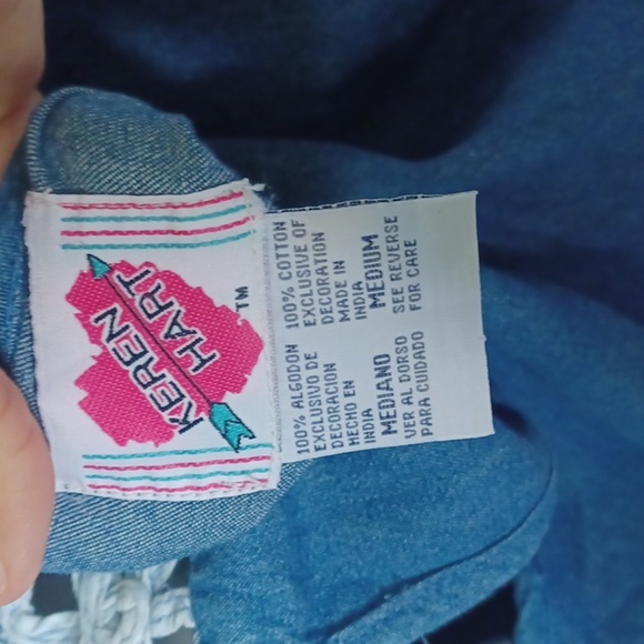 Vintage 2 toned Denim crochet vest - Picture 4 of 4